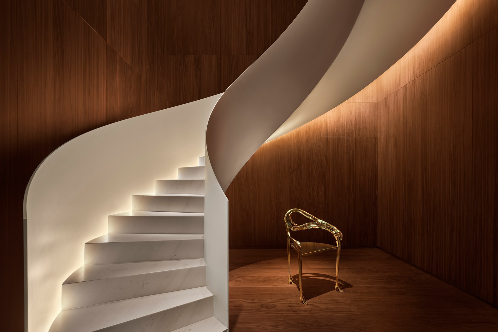 An interior shot of a staircase at The Barcelona Edition in Spain