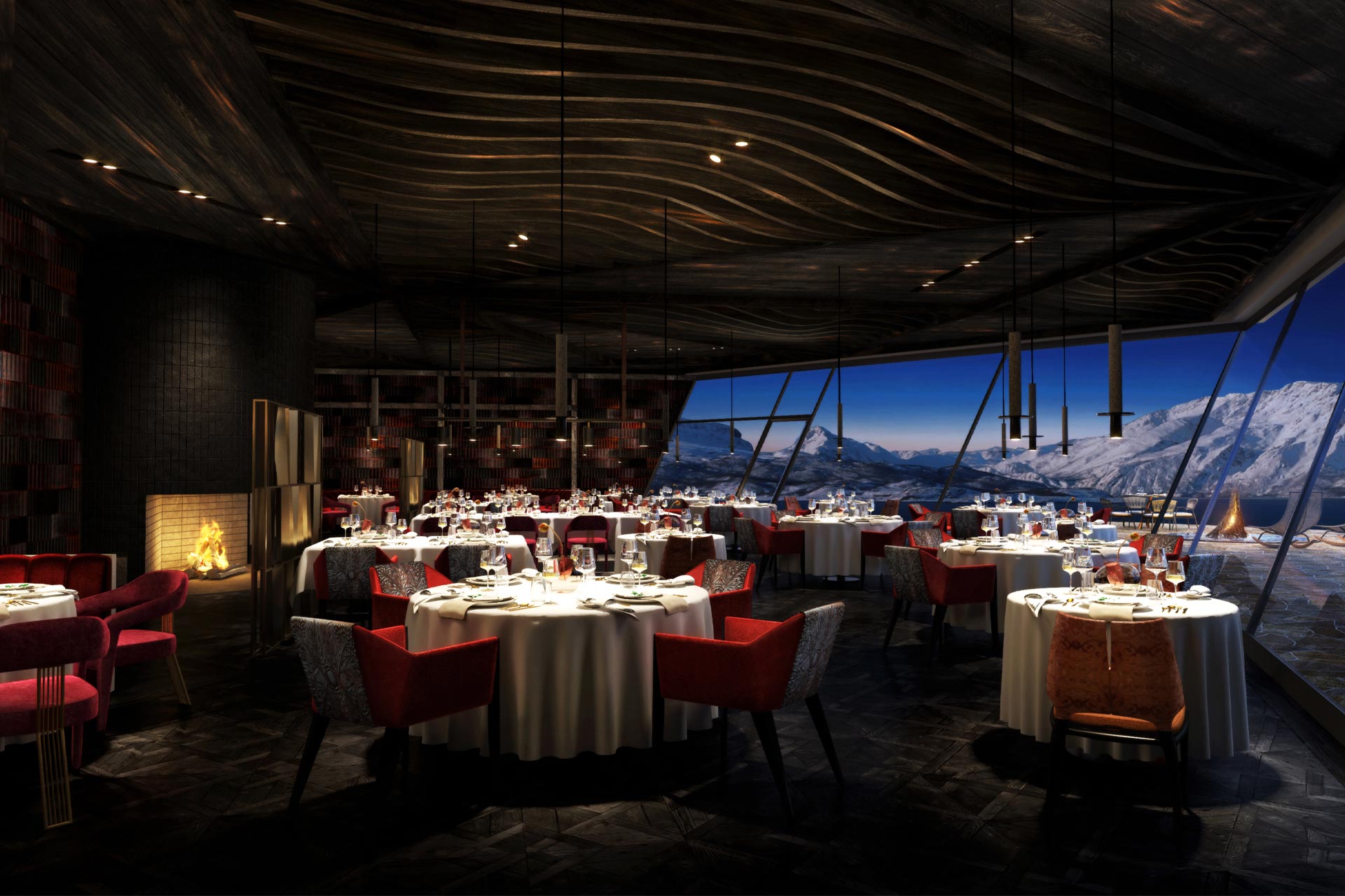 Michelin-star restaurant at a new Norwegian hotel designed by Bergman Interiors