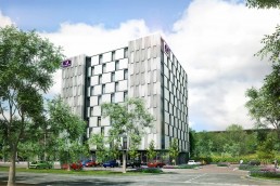 A rendering of a new Premier Inn hotel in Milton Keynes, UK