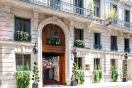 The facade of Maison Delano in Paris, France