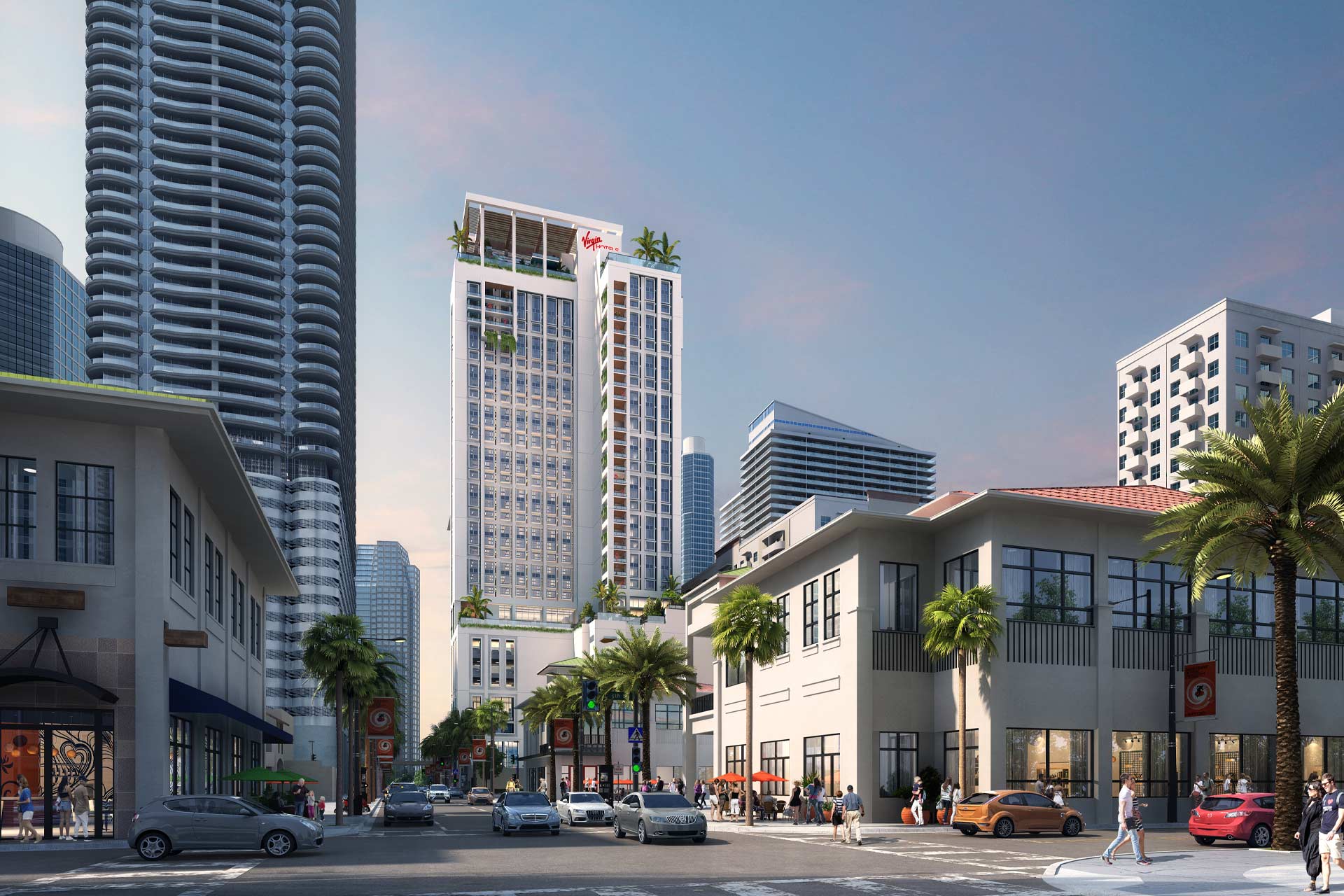 A rendering of Virgin Hotels Miami