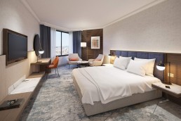 A rendering of a new Executive Bedroom at Hilton London Metropole