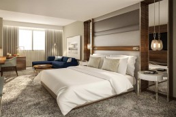 A rendering of a guestroom at InterContinental Barcelona in Spain