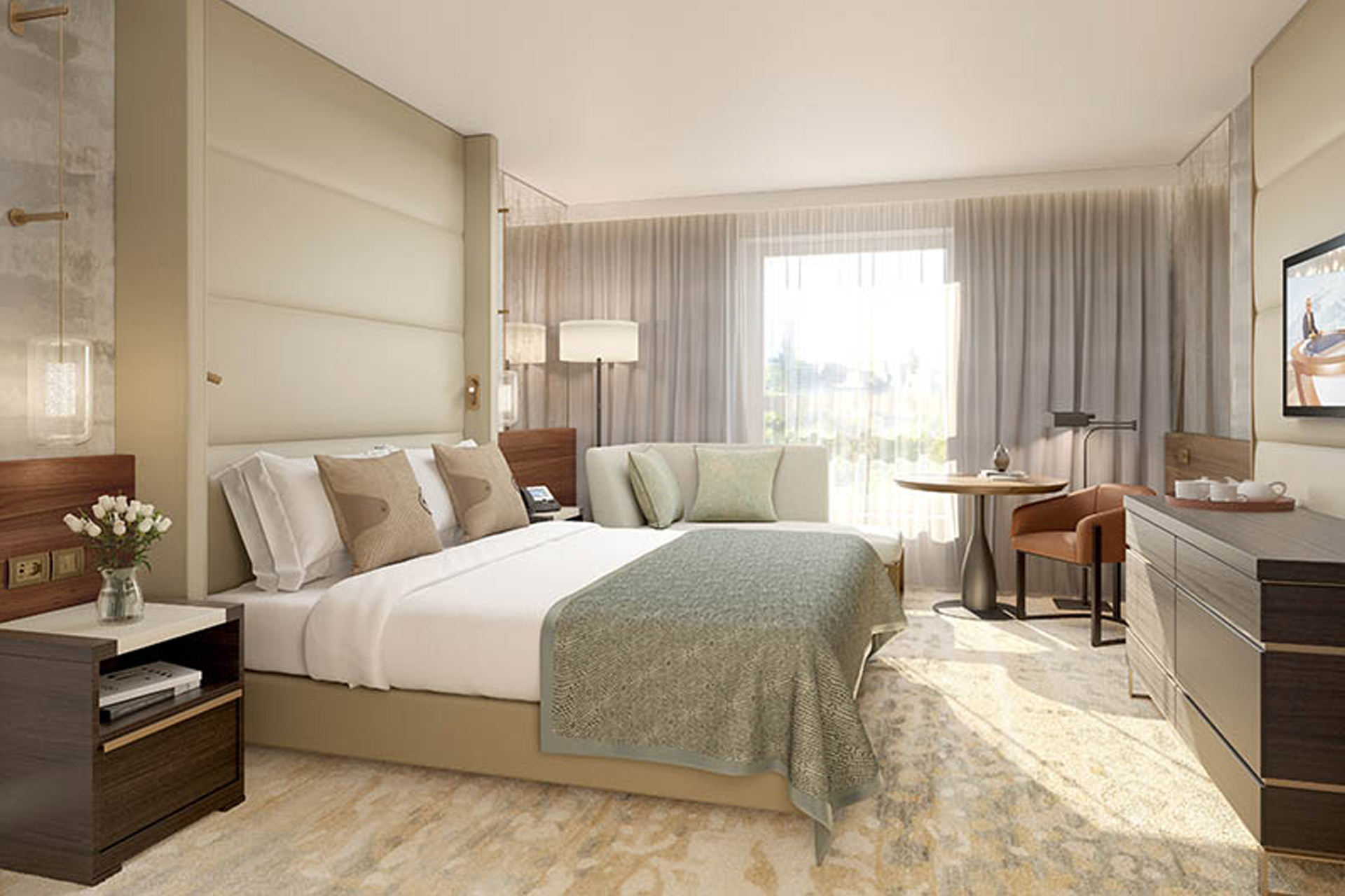 A rendering of a guestroom at InterContinental Berlin