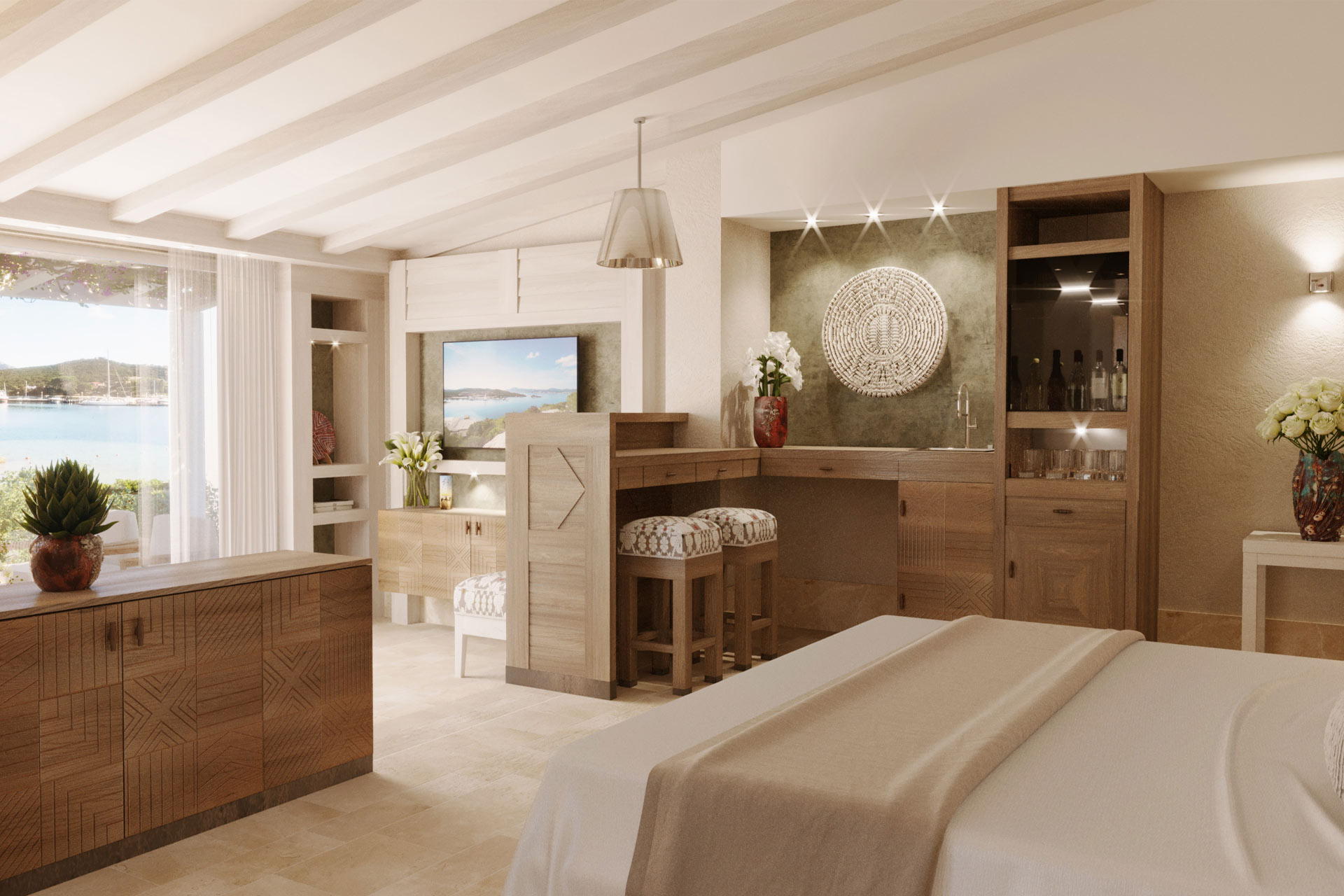 A rendering of 7Pines Resort Sardinia in Italy