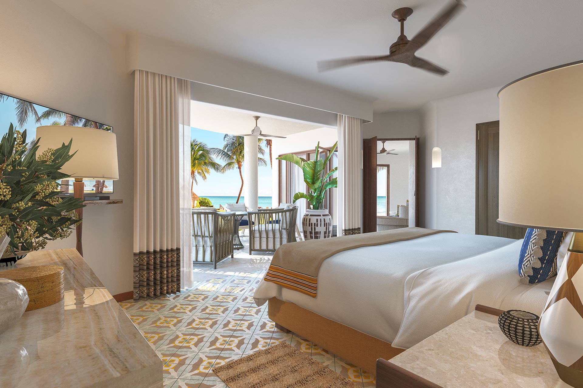 A suite at Maroma, A Belmond Hotel in Mexico's Riviera Maya