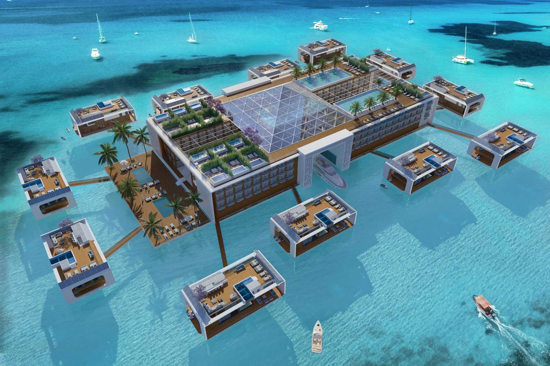 A rendering of Kempinski Floating Palace in Dubai