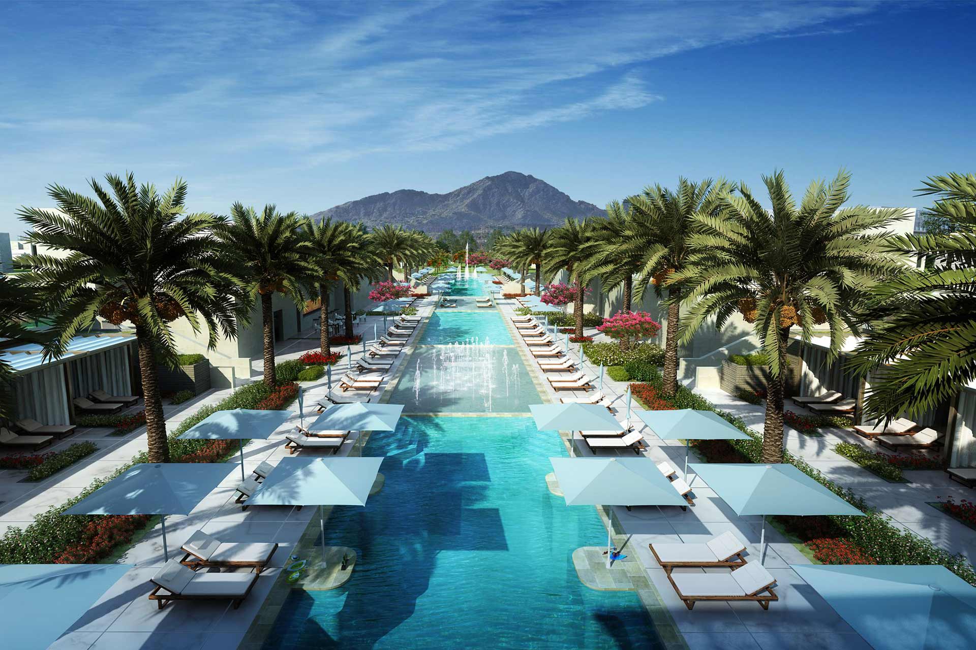 A rendering of The Ritz-Carlton Paradise Valley, The Palmeraie in Arizona