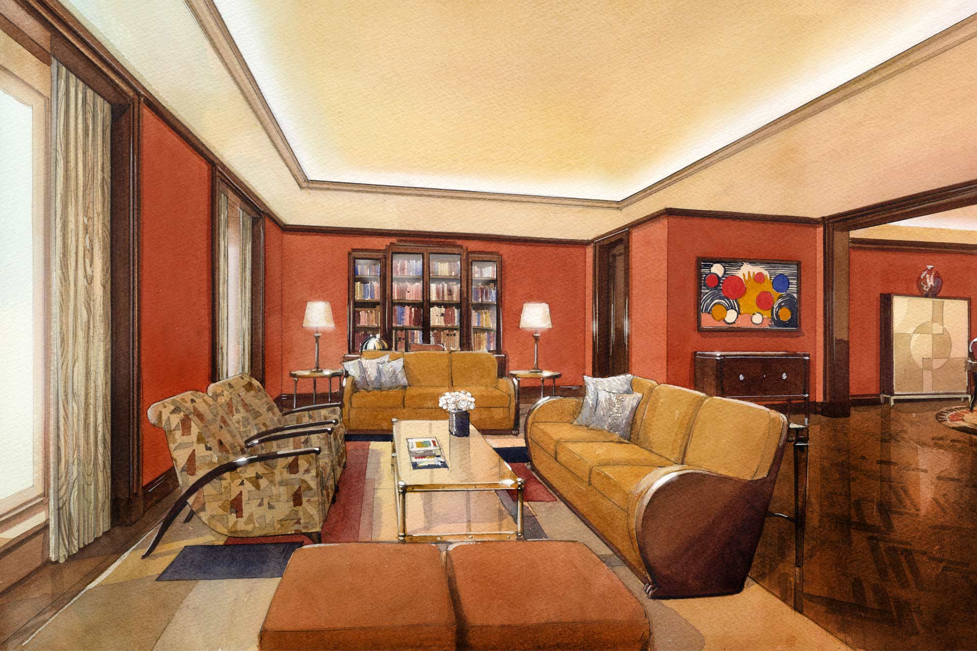 A rendering of the new Roosevelt Suite at The Beaumont in London